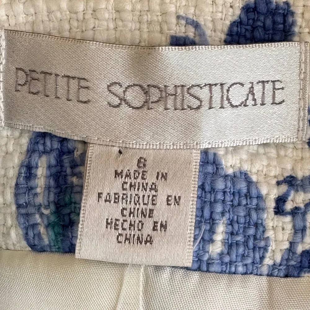 Petite Sophisticate-NWT Size 6 stunning woven cotton floral blazer. Lined. New! - Picture 16 of 16